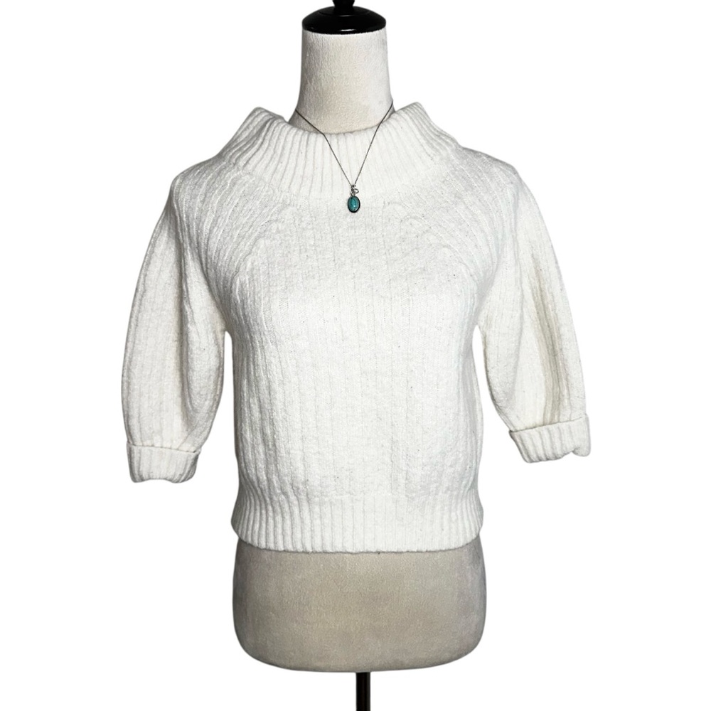 3.1 Phillip Lim Wool Alpaca Blend Cropped Mock Neck Sweater S‎ | Quiet Luxury